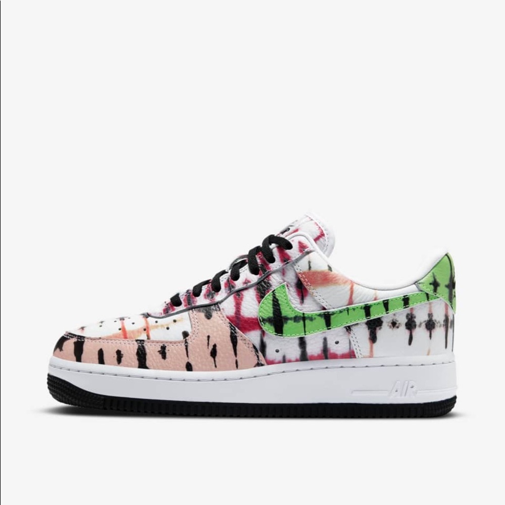 Nike Air Force 1 AF1 Black Tie Dye Sneakers SZ 7